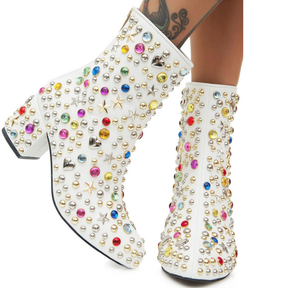 Dolls Kill Shoes - Current Mood Superstar Gem Boots sz 9 NIB